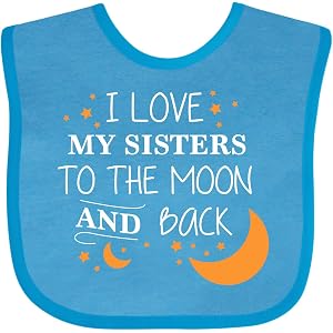 inktastic I Love My Sisters To the Moon and Back Baby Bib
