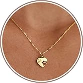 DONYUDE Memorial Gifts for Dog lover Cat lover Initial Neckalce for Women with Paw Dainty 14k Gold Plated Heart Necklace Mothers Day Dog Mom Gifts Birthday Gift for Pet Lovers