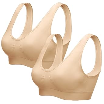 SIHOHAN Damen Sport BH, Bequemer Bustier ohne Bügel, Hohe Elastizität und Feine Nähte, 2er Pack