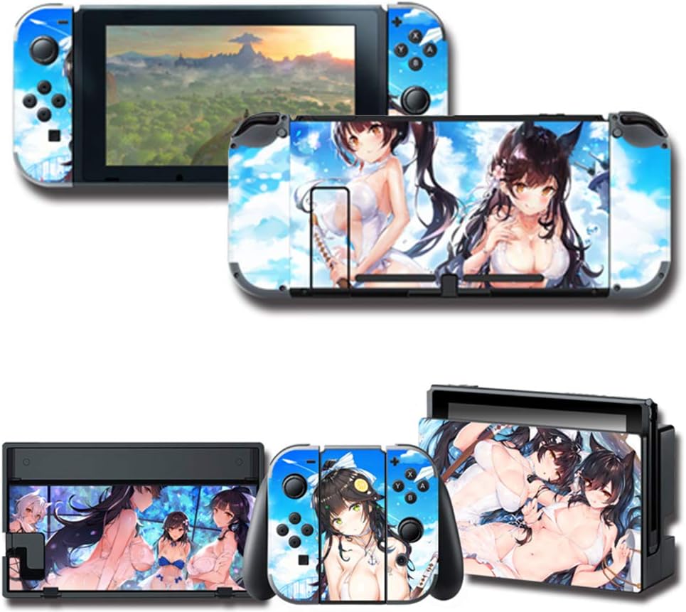 GilGames Skin Cover Decals for Nintendo Switch, Vinyl Protector Wrap Full Set Protective Faceplate Stickers Console Joy-Con Dock: Home Audio & Theater
