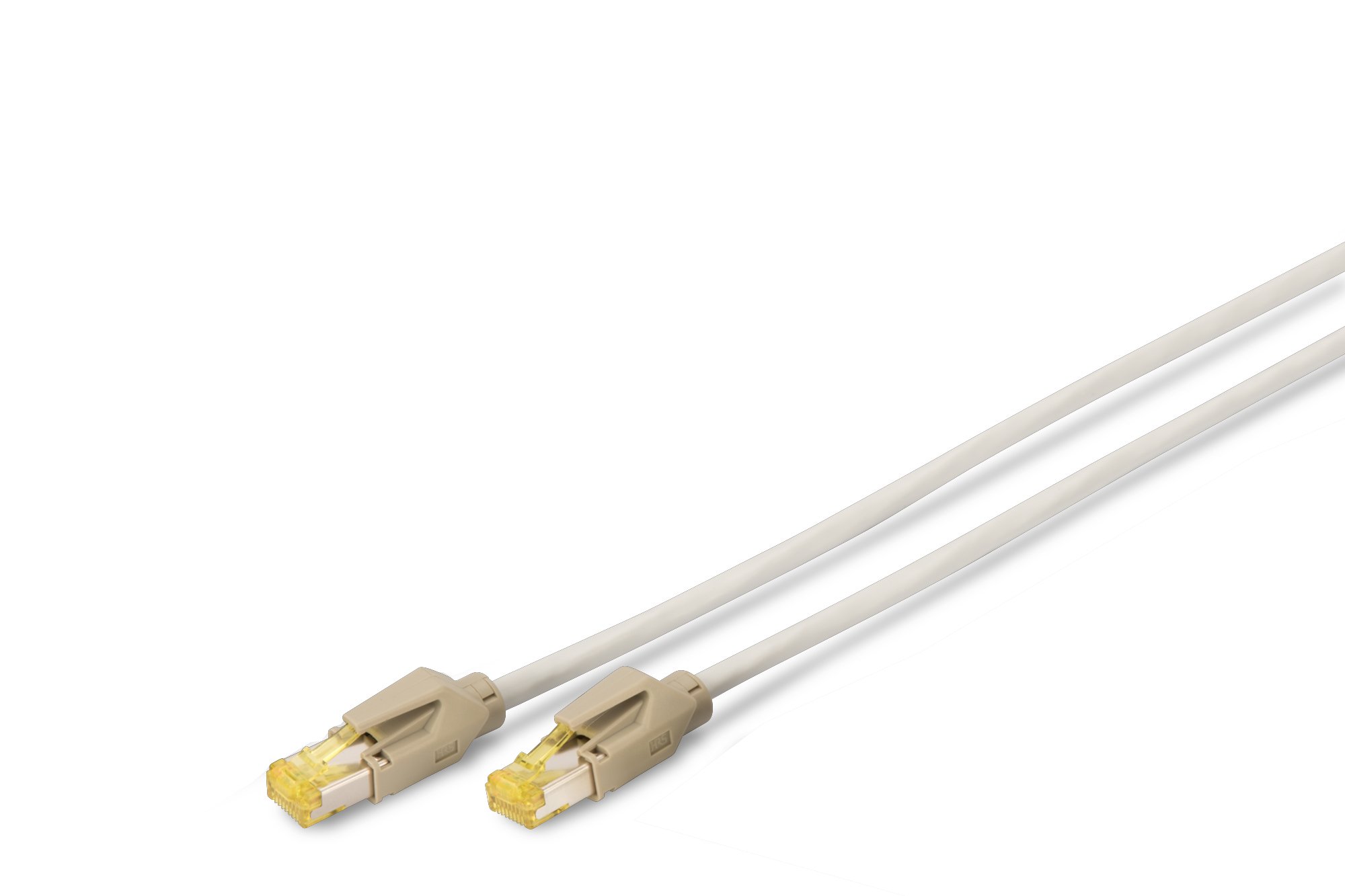 DIGITUS LAN Cable Cat 7-0.5m - RJ45 Network Cable - S/FTP Shielded - Cat6A Hirose TM31 Plug - Gray