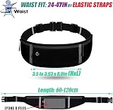 LocoJoy Running Belt Adjustable 60-120cm Reflective Strip 3 Pockets Black view 6