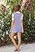 Uideazone Teen Girls Floral Striped Short Sleeve Shirt Cute Graphic Tee,Blue-Stripe,Small