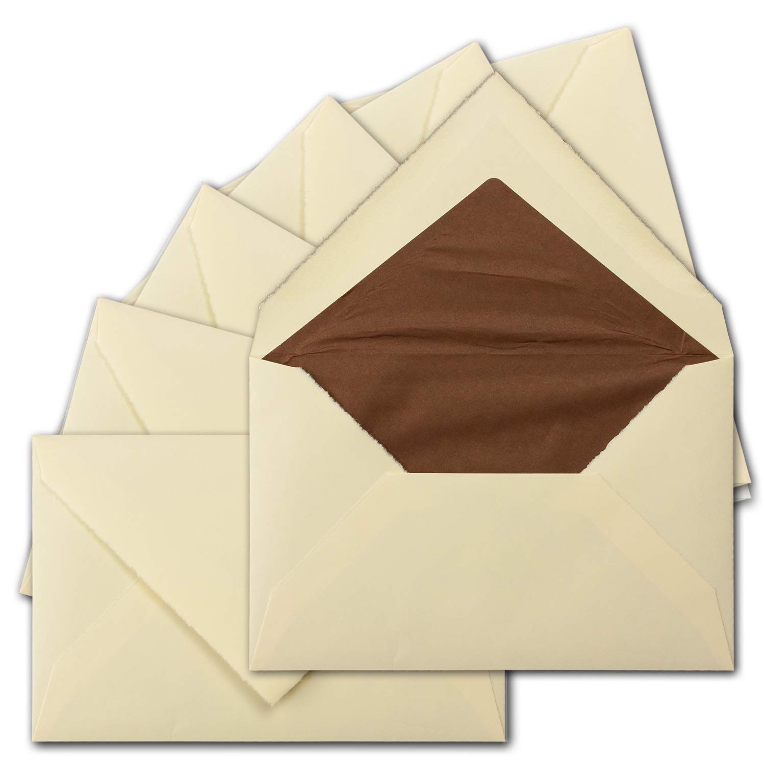 Quantity Discount. B6 Envelopes Genuine Handmade Paper, 118 x 182 mm, ivory Semi Zerkall Handmade/Lined/with Small Gift B6 Altweiß