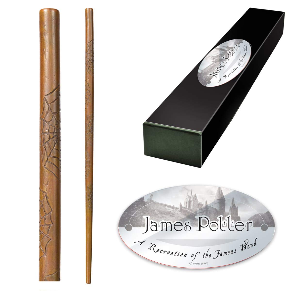 The Noble Collection James Potter Character Wand - 15in (37cm) Harry Potter Wizarding World Wand With Name Tag