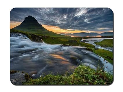 BGLKCS Morning, Kirkjufell, Iceland, Stream - Customized Rectangle Non-Slip Rubber Mousepad Gaming Mauspads