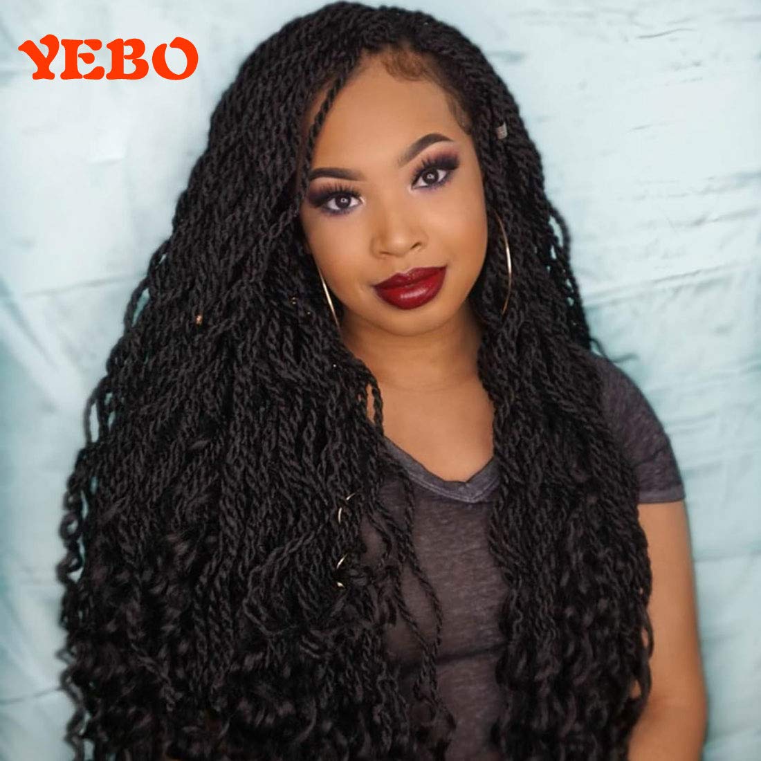 Buy Yebo 3 Packs 1b Wavy Senegalese Twist Crochet Hair With