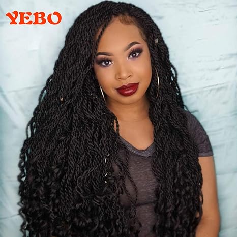 Buy Yebo 3 Packs 1b Wavy Senegalese Twist Crochet Hair With