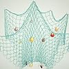 Bilipala Rustic Decorative Fishing Net Wall Decor with Seashells, Nautical Style Wall Hangings Ornaments, Aqua 61 xvu4tIUL