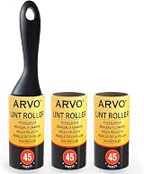 ARVO Lint Roller 3 Pack 135 Sheets 45 per Roll 1 Handle Easy Tear view 1