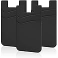 SHANSHUI Phone Wallet, 3 Pack Credit Card Holder for Black of Phone Wallet Stick On 2 Slots Pocket for Almost Smartphones