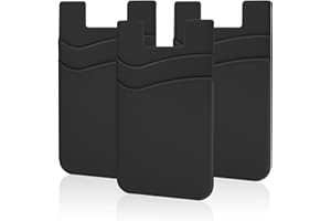 SHANSHUI Phone Wallet, Credit Card Holder for Black of Phone Wallet Stick On 2 Slots Pocket for Almost Smartphones