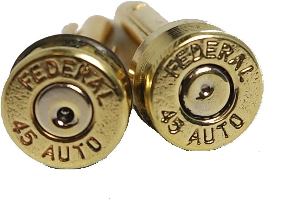 Set of Bullet Cuff-links .45 Caliber Mens' Accessory