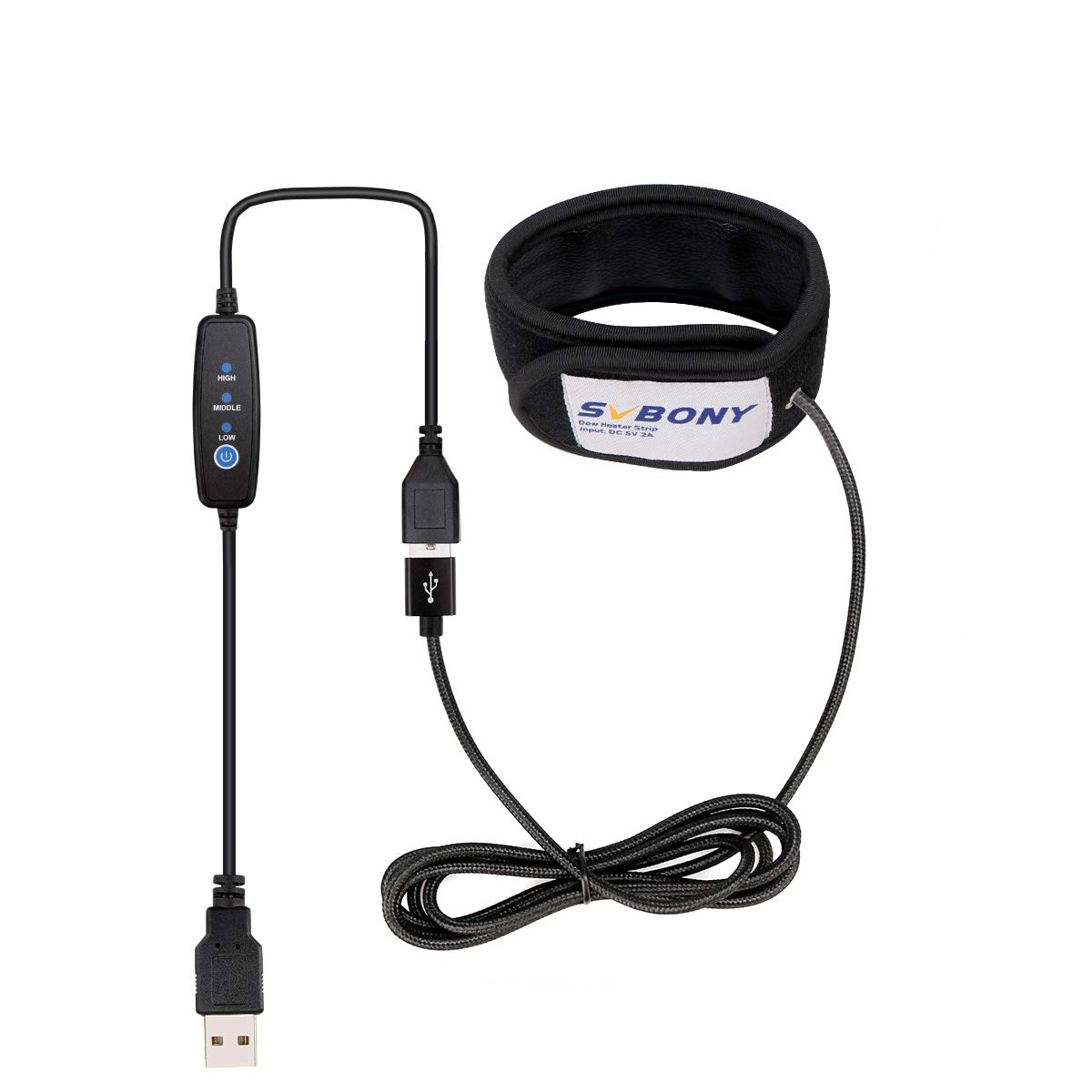 Svbony SV172 Lens Warmer, 400mm USB Dew Heater Strip with Temperature Regulator, Heating Evenly Suitable for Telescope and Camera