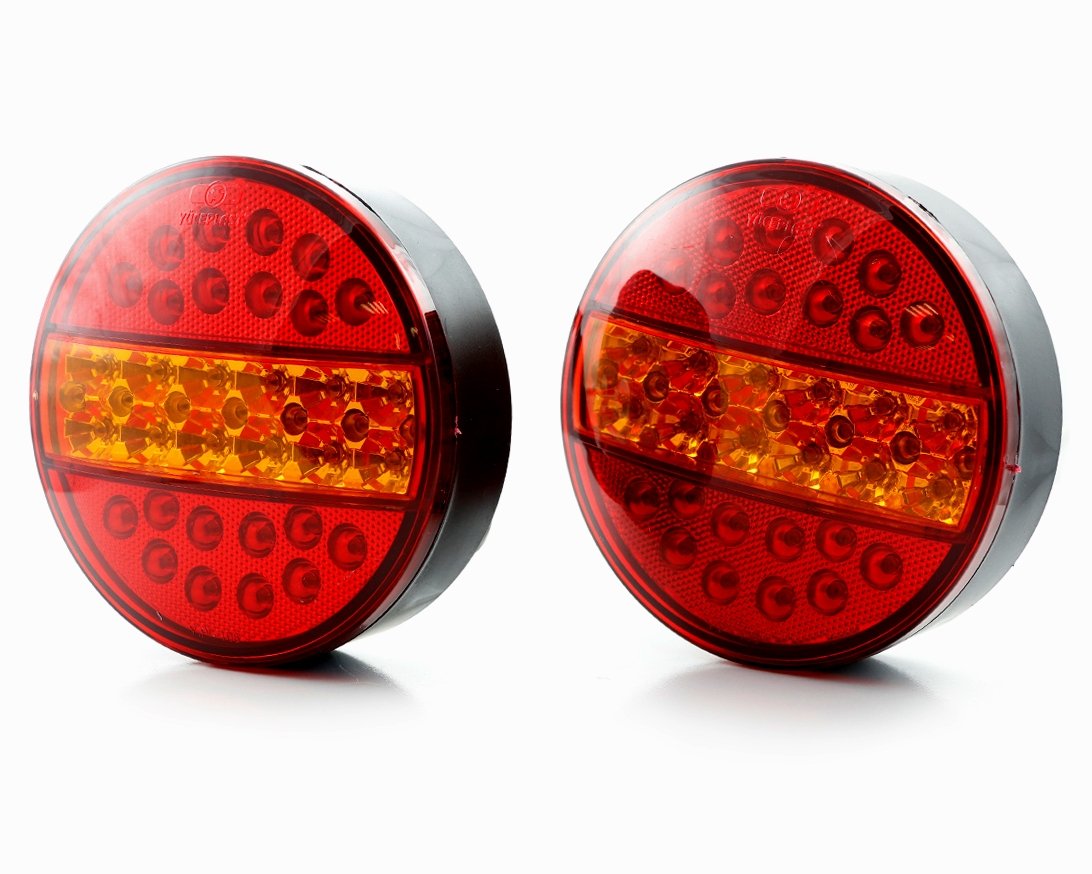 24/7Auto 2x 24V LED RY Hamburger Stop Tail Lights Truck Trailer Lorry Chassis Caravan Tipper