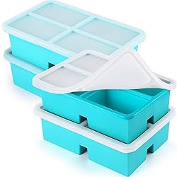 4 Pack Silicone Freezer Trays With Lid - 1 Cup