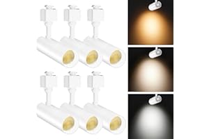 OTeedo 6 Pack LED Track Lighting Heads 10W Dimmable H Type Track Light fixtures 3-Color Adjustable 3000K-4500K-6000K Ceiling Track Spotlight Flicker Free for Kitchen Lighting CRI90+ 1000lm White