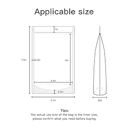 100 Pcs Resealable Bags,5.1" x 7.9"Clear Stand Up