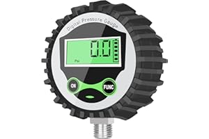 Digital Low Pressure Gauge with 1/4'' NPT Bottom Connector and Rubber Protector by Uharbour, 5-60 psi, Accuracy 1%, Resolution 0.1psi