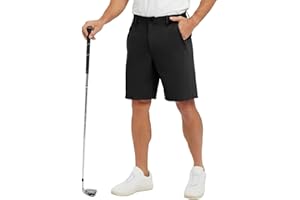 JHMORP Men's Golf Shorts Stretch Dry Fit 9 Inch Dress Work Active Shorts with Zipper Pockets