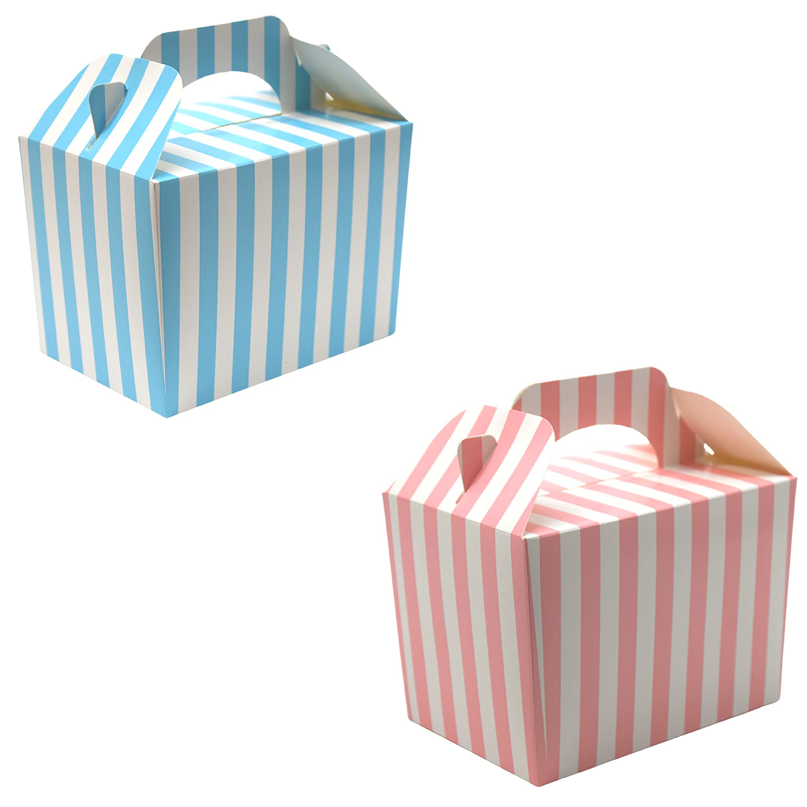 20-Pack Striped Design Children's Party Boxes-Ideal for Picnics, Birthdays, Weddings, Baby Showers, Halloween Trick or Treat-Fun & Stylish Carry Boxes,Perfect for Favors & Loot Box(Baby Shower Theme)
