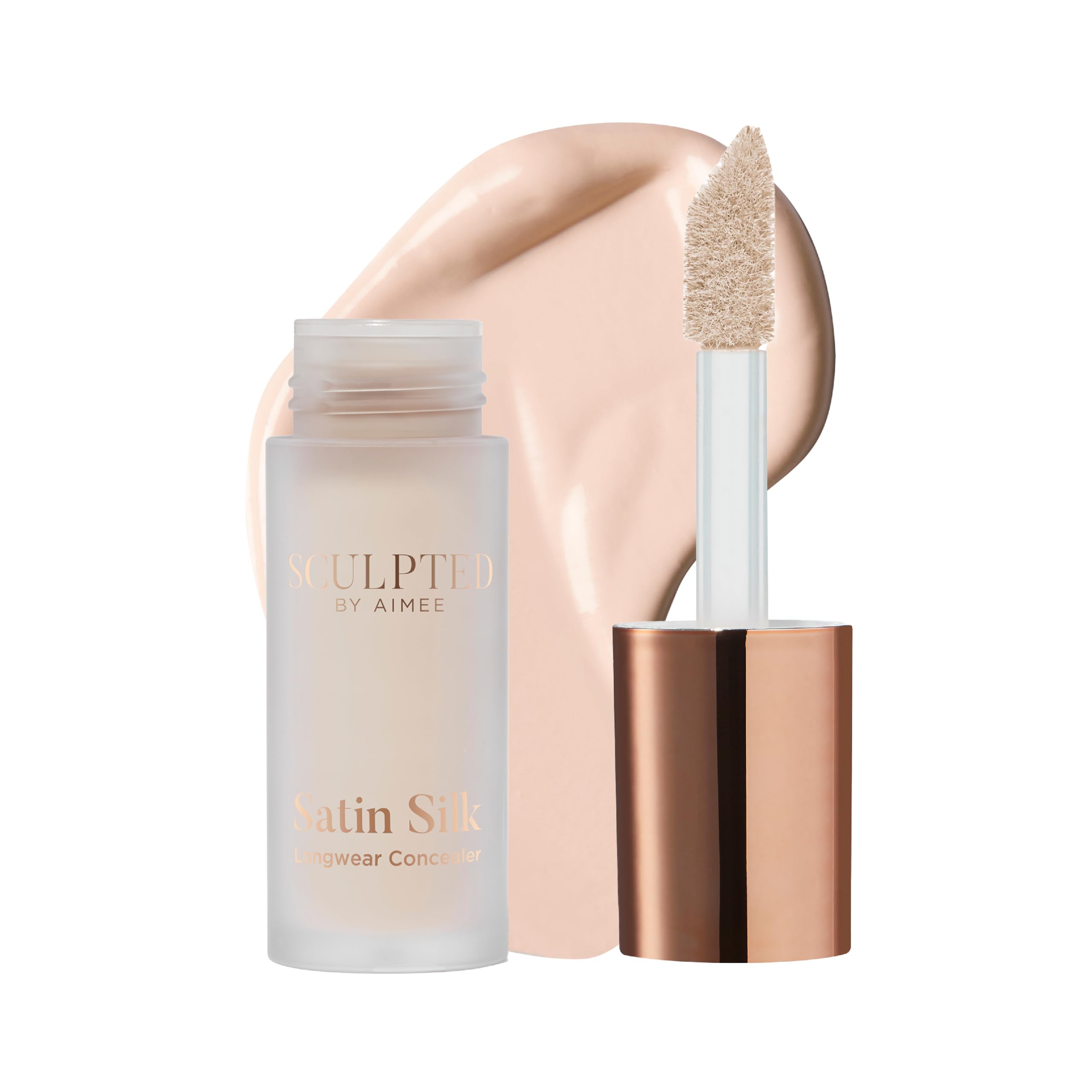 Satin Silk Longwear Concealer - Lightweight, Hydrating & Long-Lasting Concealer from Sculpted by Aimee for Dark Circles, Blemishes and Pigmentation (Vanilla 1.0)