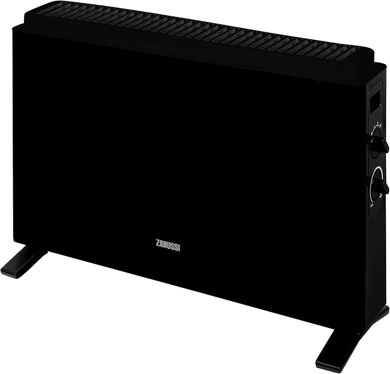 Zanussi 2000W Electric Convector Heater Freestanding Black 3 Heat Settings