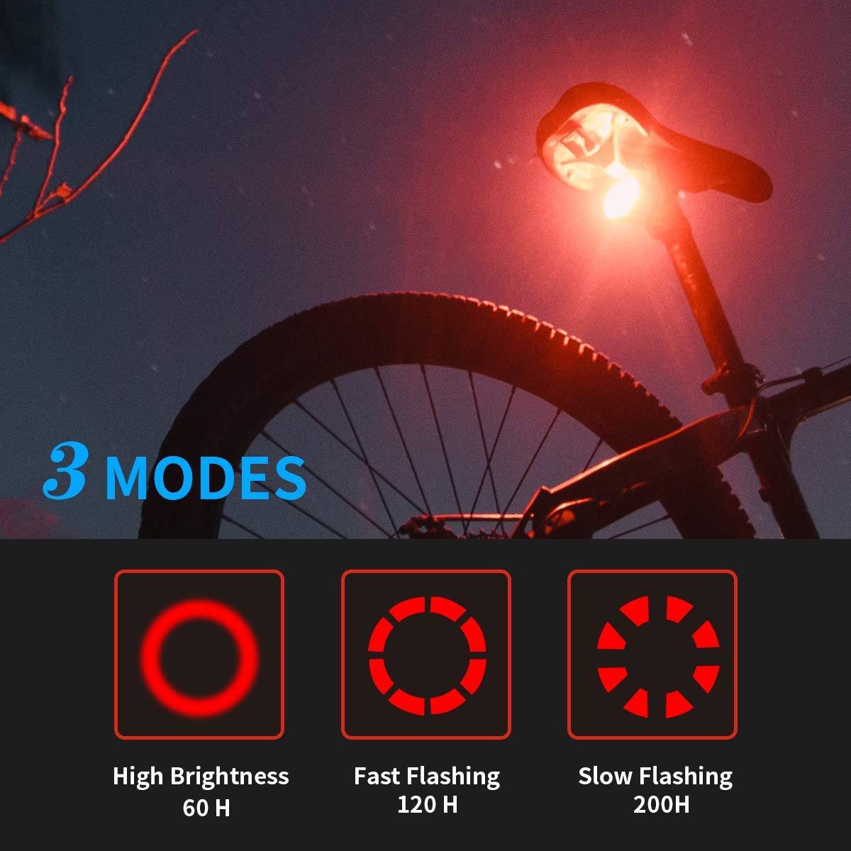 Keenstone Bike Light, Rechargeable LED Bike Lights Front and Back 2 Pack, Bicycle Headlight 700 Lumen Zoomable and Bike Taillight Easy Install & Quick Release Includes Batteries and Charger