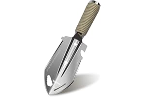 WILDAIR Camping Shovel Multifunctional 7 in 1 Survival Multitool Small Survival Shovel for Camping Tactical Shovel (Silver)