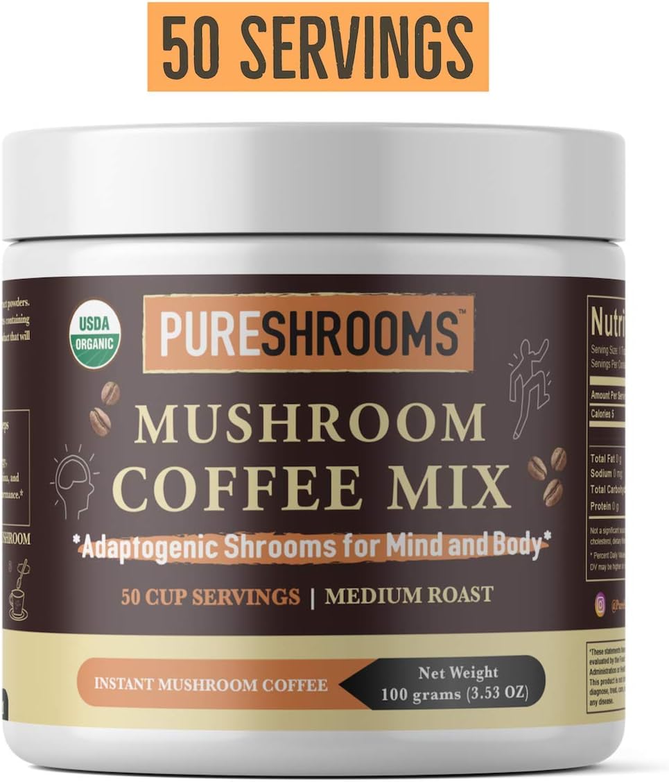 PureShrooms Mushroom Coffee with Lion’s Mane, Reishi & Cordyceps