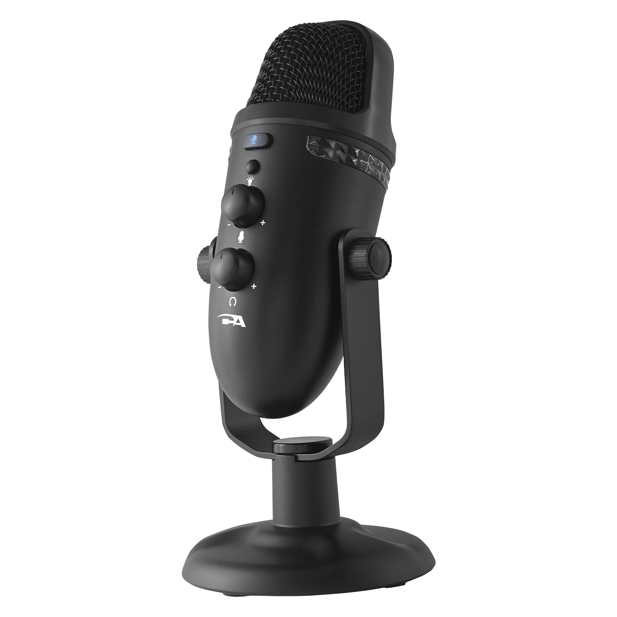 Cyber Acoustics Professional USB Microphone with Dual Recording Patterns - 24-bit Recording with Zero Latency Monitoring - Compatible with PC and Mac (CVL-2230)