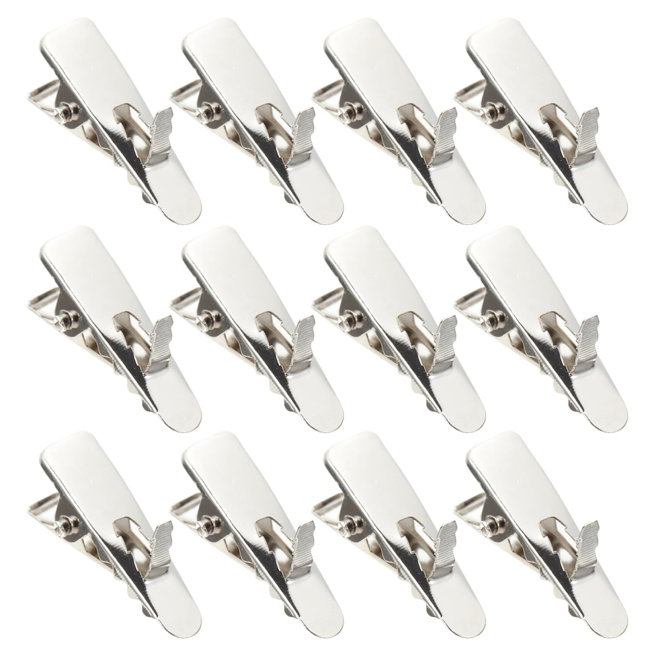 MAGICLULU 100pcs Mini Metal Alligator Clips Clamps Silver Tone Mini Spring Clamp Alligator Clips for Crafts Xmas