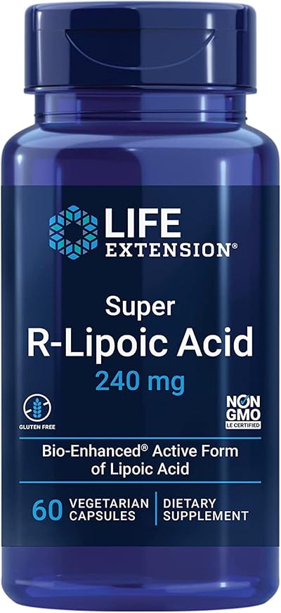 Life Extension Super R-Lipoic Acid 240 mg 60 Vegan Capsules