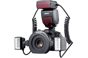 ARTEK YONGNUO YN-24EX Macro Ring Flash Speedlite with 2 Flash Head 4 Adapter Rings for Canon, with MicroFiber Cloth