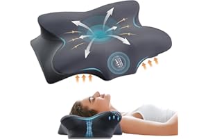 FAIORD Cervical Pillow for Neck and Shoulder, Ergonomic Contour Memory Foam Pillows for Sleeping, Cooling Neck Support Pillow for Back Stomach Side Sleeper Dark Grey