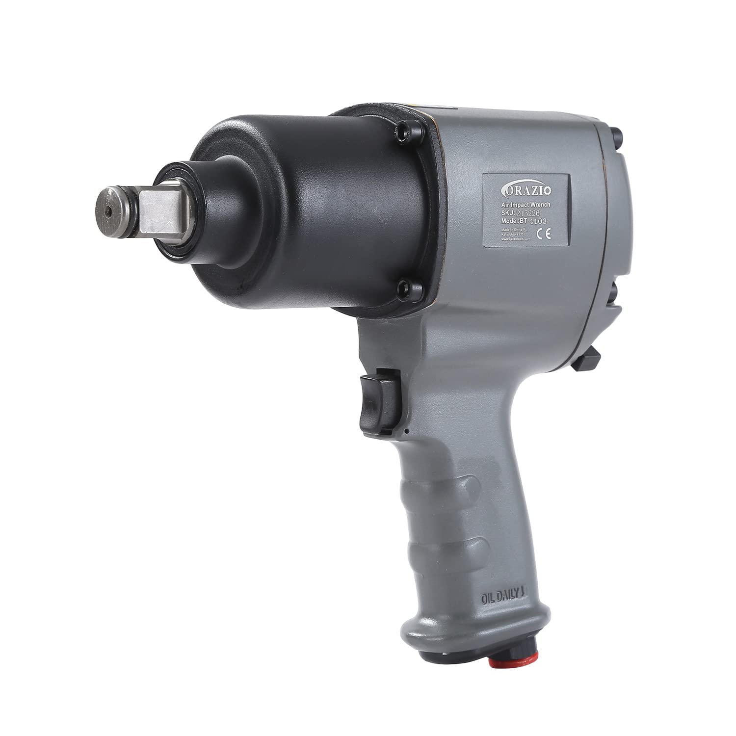 ORAZIO Air Impact Wrench 3/4" Twin Hammer 1200N.M, Professional Garage Car Truck Wheel Tyre Bolts Removal Installation Pneumatic Tool Aluminium Housing 215226