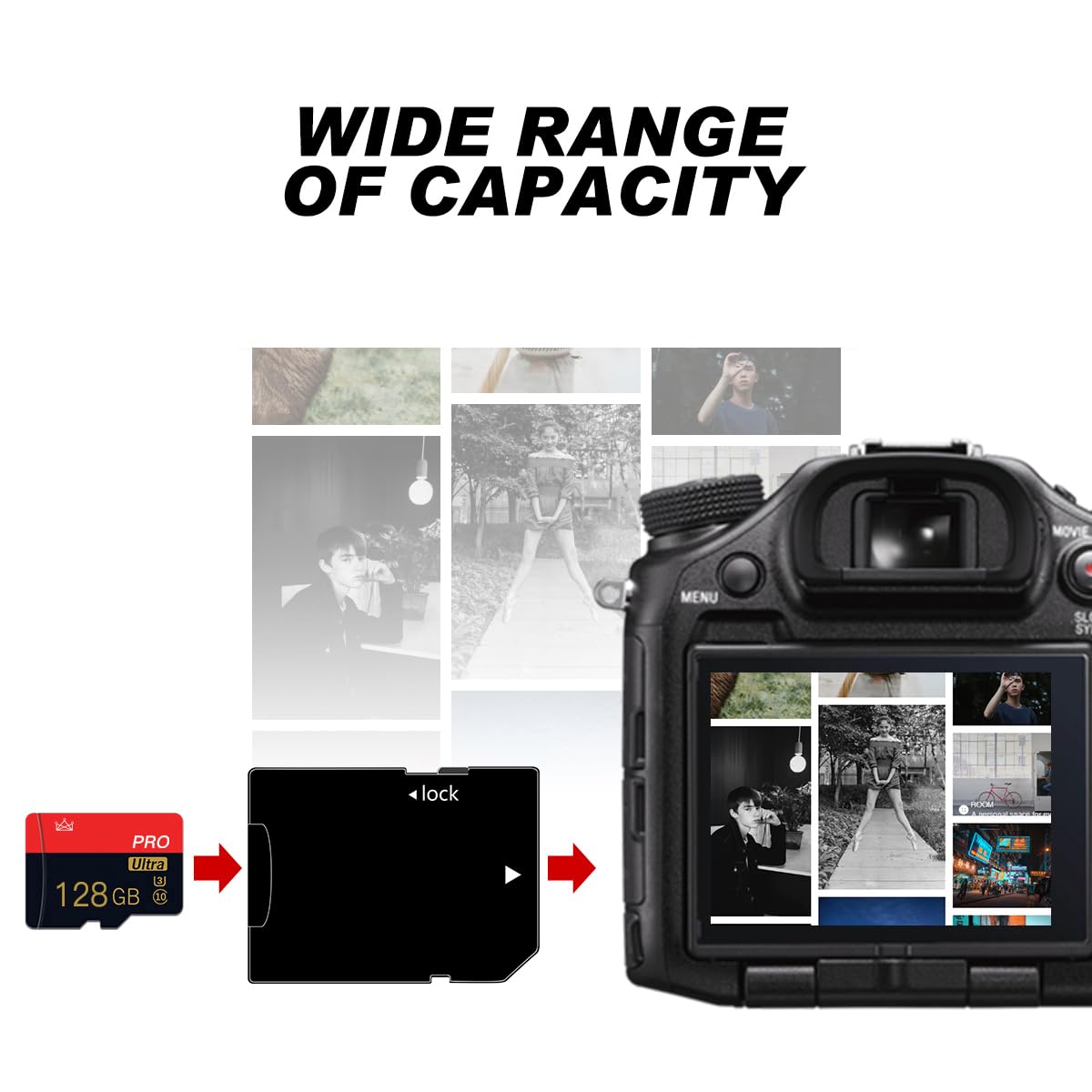 2 Pack Micro Memory Card 128GB Class 10 with Adapter High Speed Memory Card for Tablet,Drone