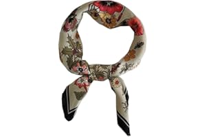 FONYVE Silk Feeling Scarf Medium Square Satin Head Scarf for Women 27.5 × 27.5 inches