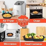 BYKITCHEN 3 Pack Silicone Air Fryer Liners, Square 7-9 Inch Fits Ninja COSORI view 7