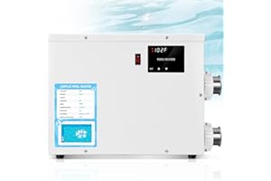 JURPLIX 5.5KW 220V 25A Electric Pool Heater for Swimming Pool, Hot Tub & Spa Heater with Digital Touch Screen Thermostat, Efficient Water Warmer, Above Inground Pool & Ground Pool