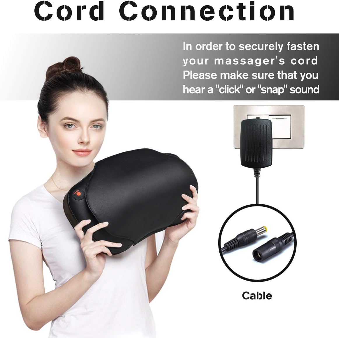 Shiatsu Neck and Back Massager - 8 Heated Rollers Kneading Massage Pillow for Shoulders, Lower Back, Calf, Legs, Foot - Relaxation Gifts for Men, Women - Shoulder and Neck Massager Present for Wife: Health & Personal Care