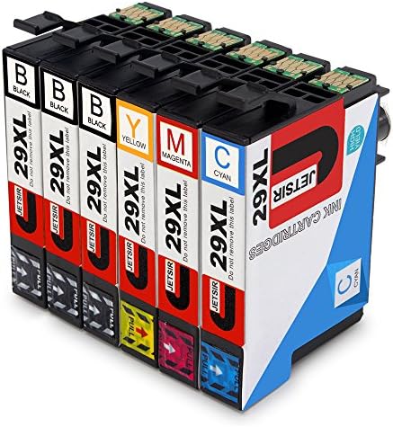 JETSIR Epson 29XL Printer Cartridges for Epson Expression Home XP-235 XP-245 XP-335 XP-342 XP-432 XP-442 XP-247 XP-330 XP-332 XP-345 XP-430 XP-435 XP-445 3 Black, Cyan 1, 1 Magenta, Yellow 1