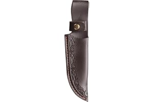 HARFINGTON Knife Sheath 8.46" Length Genuine Leather Carry Folding Knife Sheath for Outdoor Climbing Camping Cycling and Hiki