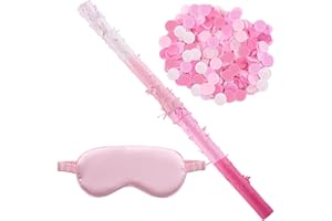LCOOR Pinata Sticks, Pink Pinata Sticks with Blindfold and Confetti