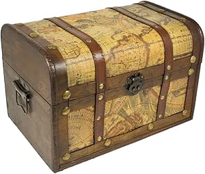 Das Kostümland Cofre del Tesoro Pirata de Madera con Mapa, 30 x 19 cm: Amazon.es: Hogar
