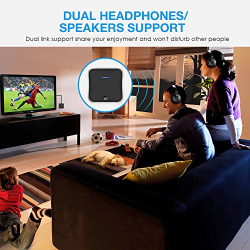 Wsiiroon Bluetooth 5.0 Transmitter Receiver, 2-in-1 Wireless aptXHD Low Latency Bluetooth Audio 3.5mm & Optical Adapter for Home/Car Stereo System (2 Devices Simultaneously) - Thumbnail 3
