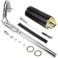 FVRITO High Performance Exhaust Pipe Muffler Silencer Assembly Kit for CRF50 XR50 Apollo DB-x14 x18 Chinese 70cc 110cc 125cc SSR Taotao DB14 DB10 Rocketa X-pro x8 Pit Dirt Bike Motocrosss Gold