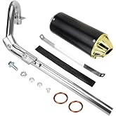 FVRITO High Performance Exhaust Pipe Muffler Silencer Assembly Kit for CRF50 XR50 Apollo DB-x14 x18 Chinese 70cc 110cc 125cc SSR Taotao DB14 DB10 Rocketa X-pro x8 Pit Dirt Bike Motocrosss Gold