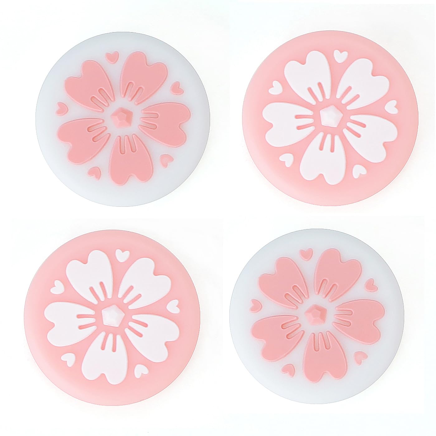 GamePals Switch 2 Thumb Grips for Nintendo 2, Cute Joystick Caps Compatible with Nintendo Switch 2 Joycon/Pro Controller, Joycon Skin Anti-Slip Silicone Analog Stick Covers (Pink)