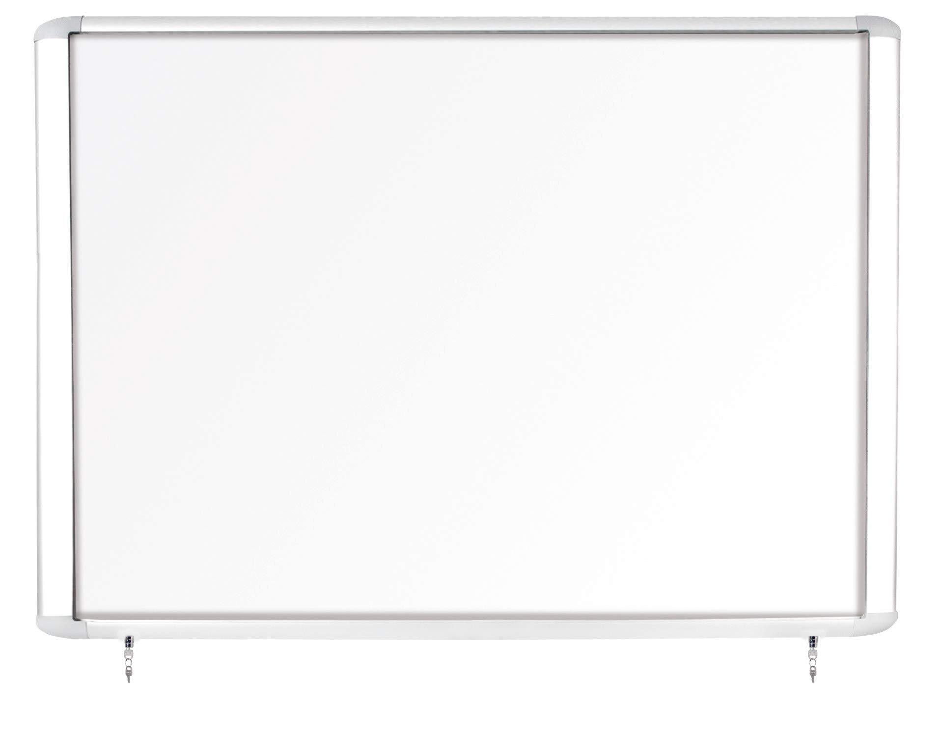 Bi-Office Outdoor Magnetic Display Case, Lacquered Steel Surface, Top Hinged Glass Door, Aluminium Frame, 101.2 x 68.1 cm (8X A4)